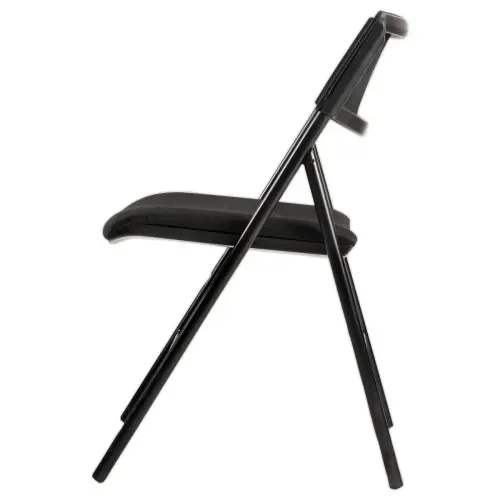 Chaise pliante résille piètement en acier époxy noir