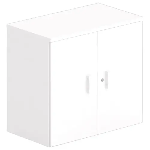 Armoire mélamine 2 portes blanc hauteur 73 cm