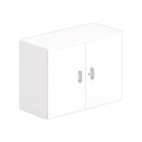 Armoire basse m&eacute;lamine 2 portes 73x100x42cm blanc 