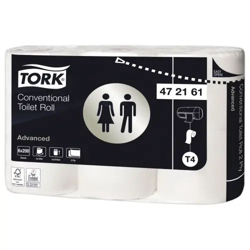 6 Rouleaux papier toilette T4 - Blanc - Tork