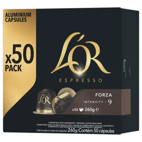 50 Capsules de caf&eacute; Espresso Forza - Compatible Nespresso - L'Or 