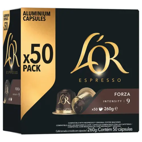 50 Capsules de caf&eacute; Espresso Forza - Compatible Nespresso - L'Or 