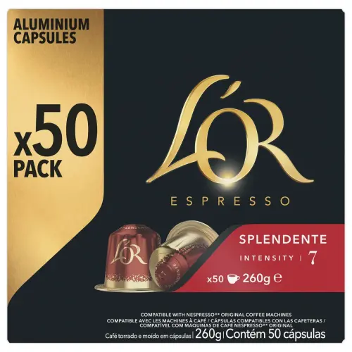 50 Capsules de caf&eacute; Espresso Splendente -  Compatibles Nespresso - L'Or 
