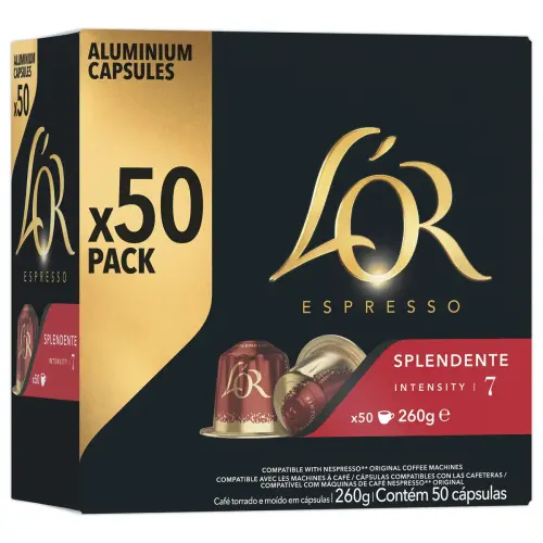 50 Capsules de caf&eacute; Espresso Splendente -  Compatibles Nespresso - L'Or 