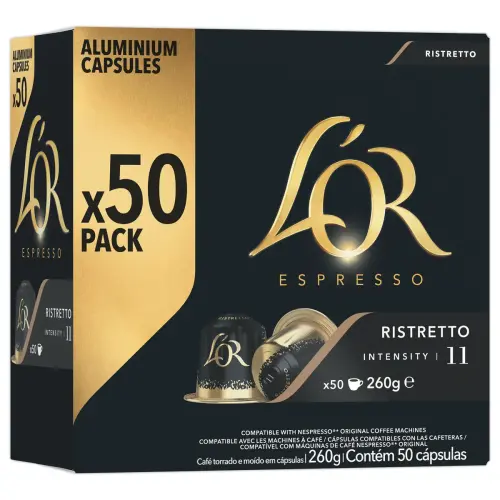50 Capsules de café Espresso Ristretto - Compatibles Nespresso - L'Or
