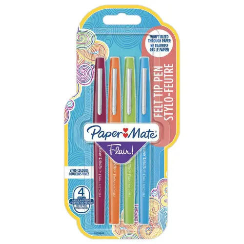 4 feutres Flair fun - Ecriture moyenne - PAPERMATE