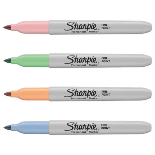 4 marqueurs permanents Sharpie - pointe conique fine 0.9mm