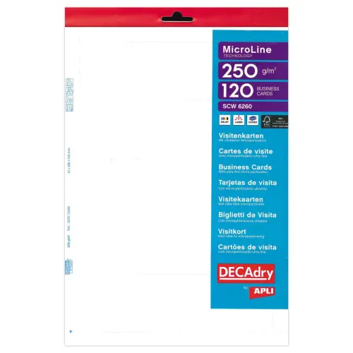 120 Cartes de visite MicroLine blanches 85x 54 mm