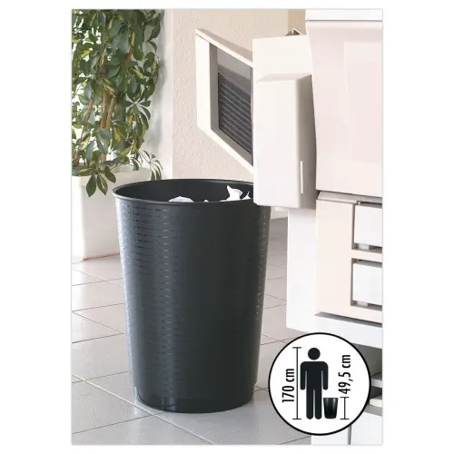 Corbeille à papier - 40L - Noir - CEP