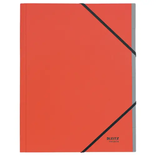 Trieur avec élastiques LEITZ 6 touches- 100% recyclé - Rouge