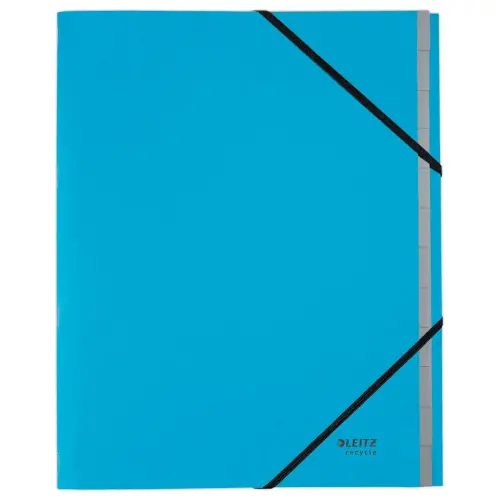 Trieur avec &eacute;lastiques  12 touches - 100% recycl&eacute; - Bleu - LEITZ 