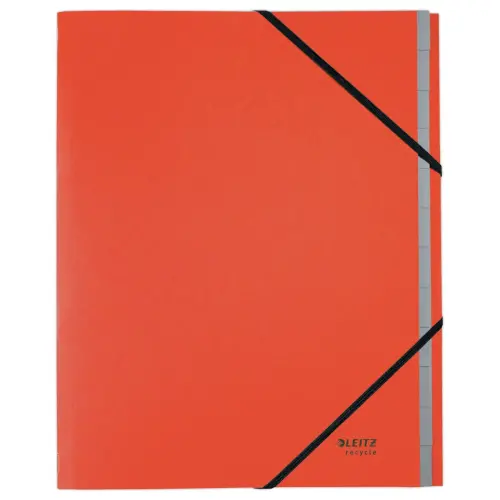 Trieur avec élastiques LEITZ 12 touches - 100% recyclé - Rouge