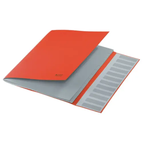 Trieur avec élastiques LEITZ 12 touches - 100% recyclé - Rouge