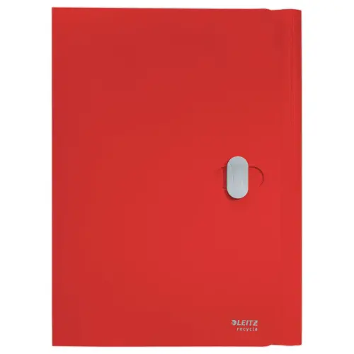 Chemise 3 rabats - A4 - PP recycl&eacute; - Rouge - LEITZ 