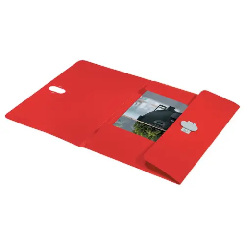 Chemise 3 rabats - A4 - PP recycl&eacute; - Rouge - LEITZ 
