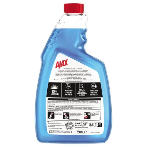 Recharge pour spray vitre AJAX 750 ml