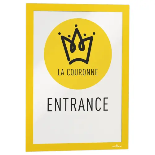 2 Cadres d'affichage adh&eacute;sifs DURAFRAME - A4 - Jaune - DURABLE 