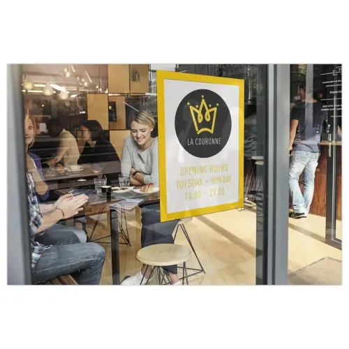 2 Cadres d'affichage adh&eacute;sifs DURAFRAME - A4 - Jaune - DURABLE 