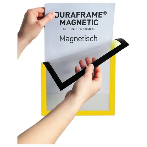 5 Cadres d'affichage magn&eacute;tiques DURAFRAME MAGNETIC - A4 - Jaune - DURABLE 