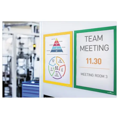 5 Cadres d'affichage magn&eacute;tiques DURAFRAME MAGNETIC - A4  - Vert - DURABLE 