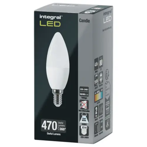 Ampoule LED flamme  E14   4,9W 470LM 4000K opale 
