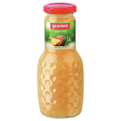 12 Bouteilles de jus d’ananas - En verre - 25 cl - Granini