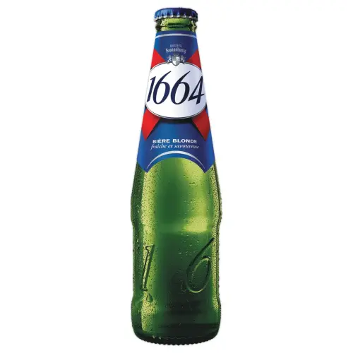 12 Bouteilles de bi&egrave;re blonde - 25 cl - 1664 