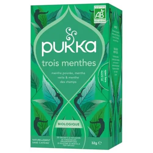 20 Sachets d'infusions bio - Trois menthes - Pukka 