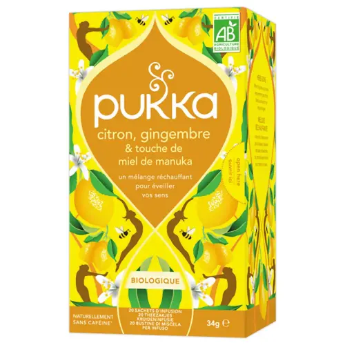 20 Sachets d'infusions bio - Citron gingembre miel - Pukka