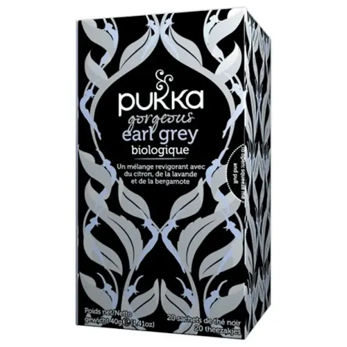 20 Sachets de thé noir Earl Grey bio - Citron lavande bergamote - Pukka