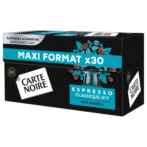 30 Capsules Espresso Classique n°7 - Compatibles Nespresso - Carte Noire