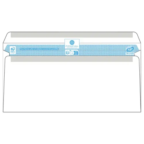 500 enveloppes blanches 110x220 80 gr autocollantes Fiducial