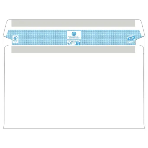 500 enveloppes blanches 162x229 fen 45x10080gr autocollantes Fiducial 