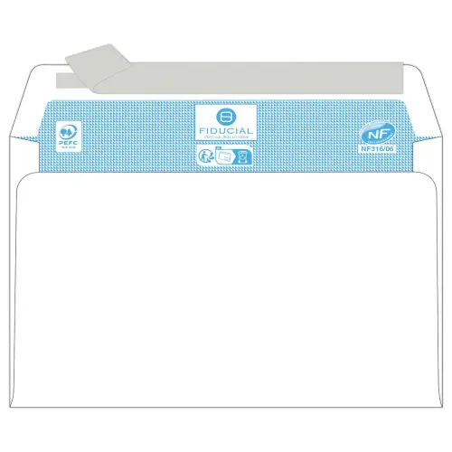 500 enveloppes blanches 114x162 80 gr siliconée Fiducial