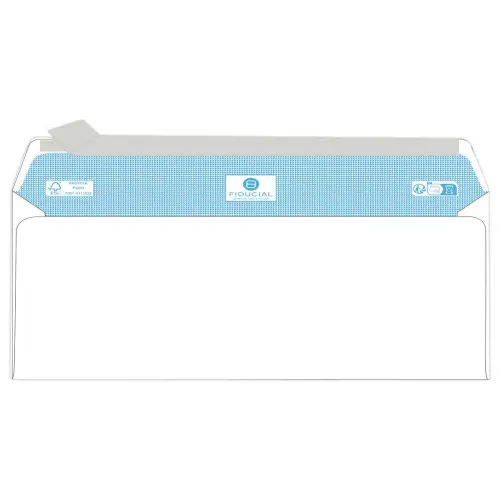500 Enveloppes blanches recyclées 110 x 220 cm - 45 x 100 - 80g - Bande siliconée - Fiducial