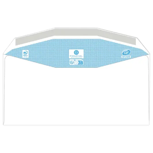 1000 enveloppes MSPA blanches 115x225 fen 45x100 80gr gommées Fiducial