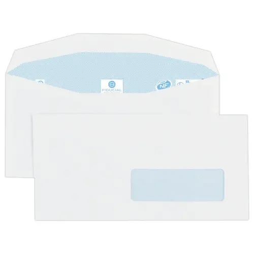 1000 enveloppes MSPA blanches 114X229 fen 45x100 80gr gommées recyclées