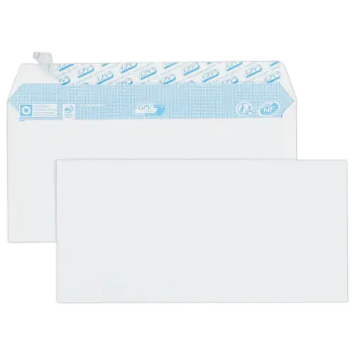 100 enveloppes blanches DL 110x220 - 80g - bande siliconée - GPV EVERY DAY