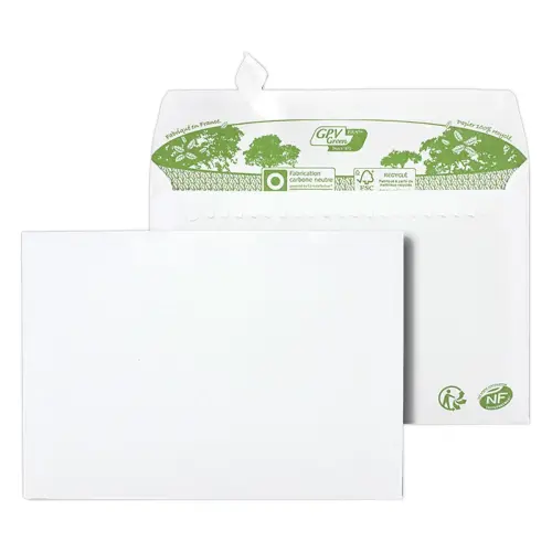40 enveloppes extra blanches 114x162 mm 100% recyclées 80g bande siliconé
