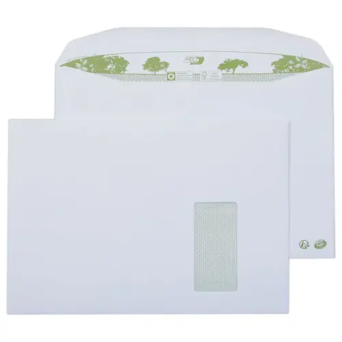 250 enveloppes MSPA extra blnches 229x324 mm fen 105x50 recyl 80g bde gomm 