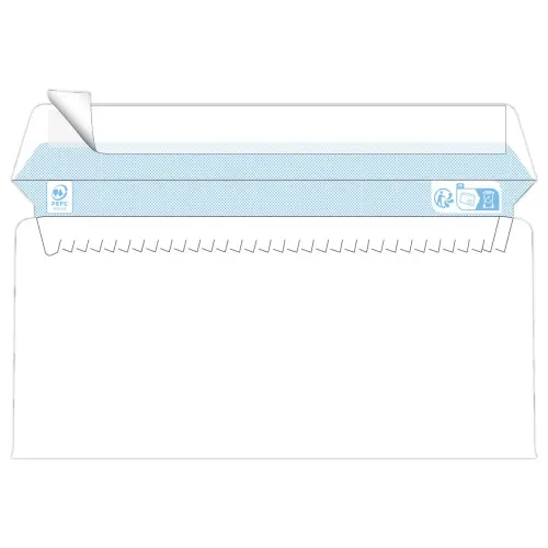 500 enveloppes blanches 110x220 mm 75g bande siliconée