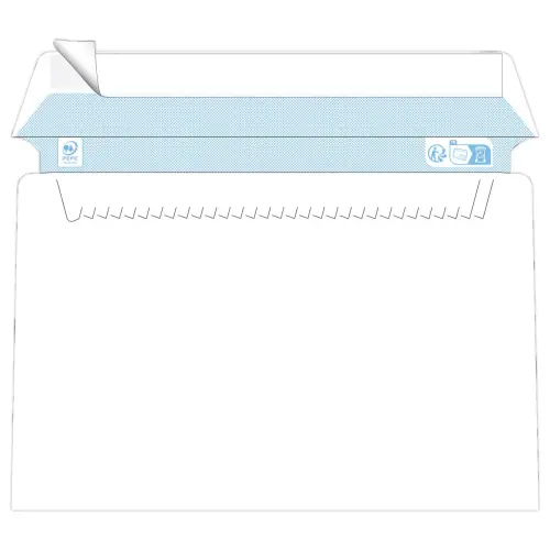 500 enveloppes blanches 162x229 mm 80g bande silicon&eacute;e 