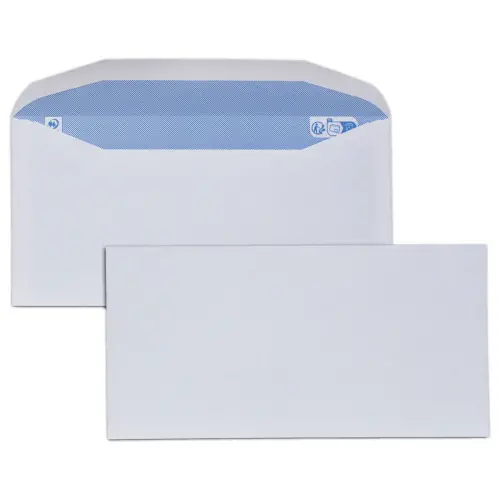 1000 enveloppes MSPA blanches 114x229 80 g fermeture gommée