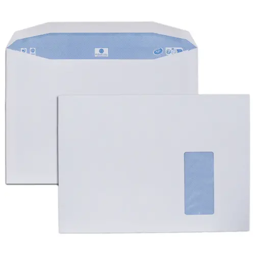250 enveloppes blanches 229x324 90 g fen 105x50 gommée