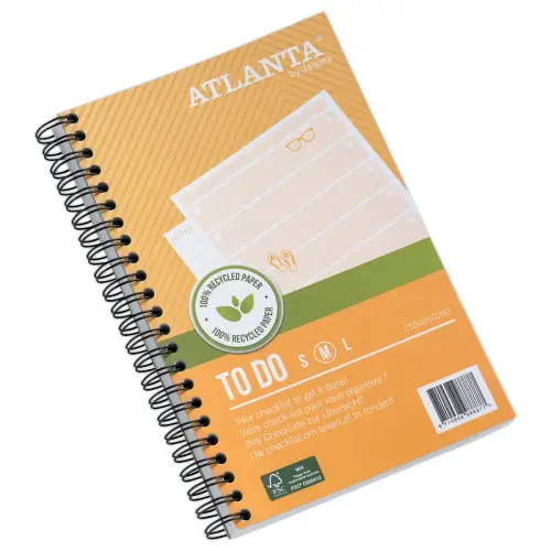 Carnet Atlanta " To do " - 19,5 x 12,5 cm - Jaune - Djois