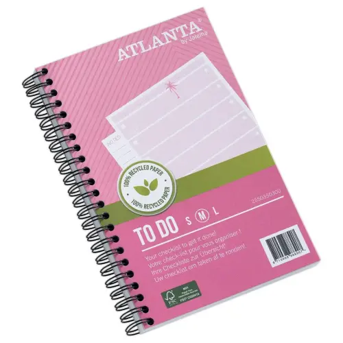 Carnet Atlanta " To do " - 19,5 x 12,5 cm - Rose - Djois