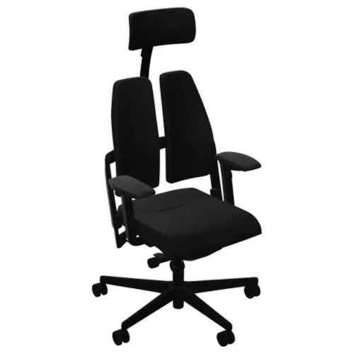 Siège DUO BACK ergonomique synchrone noir monté
