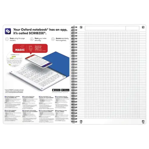 Cahier Oxford Oceanis int A4 180 pages5x5 PP 