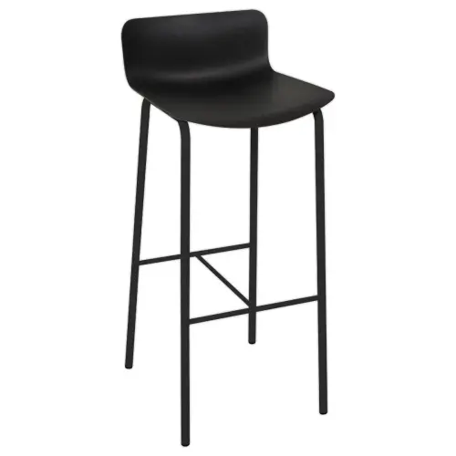 Tabouret haut H 75 cm POPP dossier basnoir 