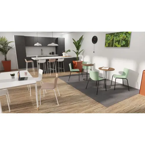 Tabouret haut H 75 cm POPP dossier basnoir 